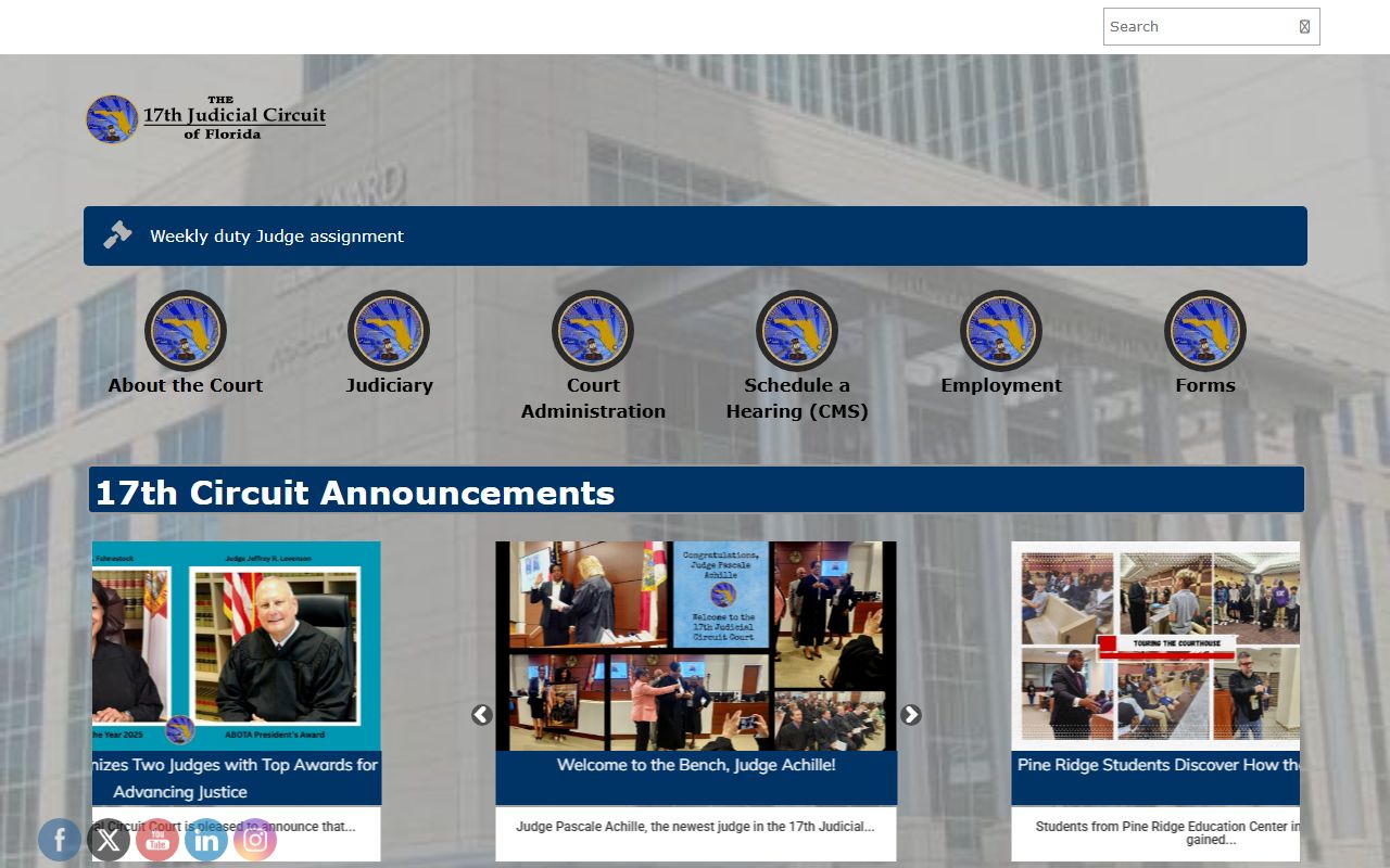17th Judicial Circuit website for Coral Springs probate court records