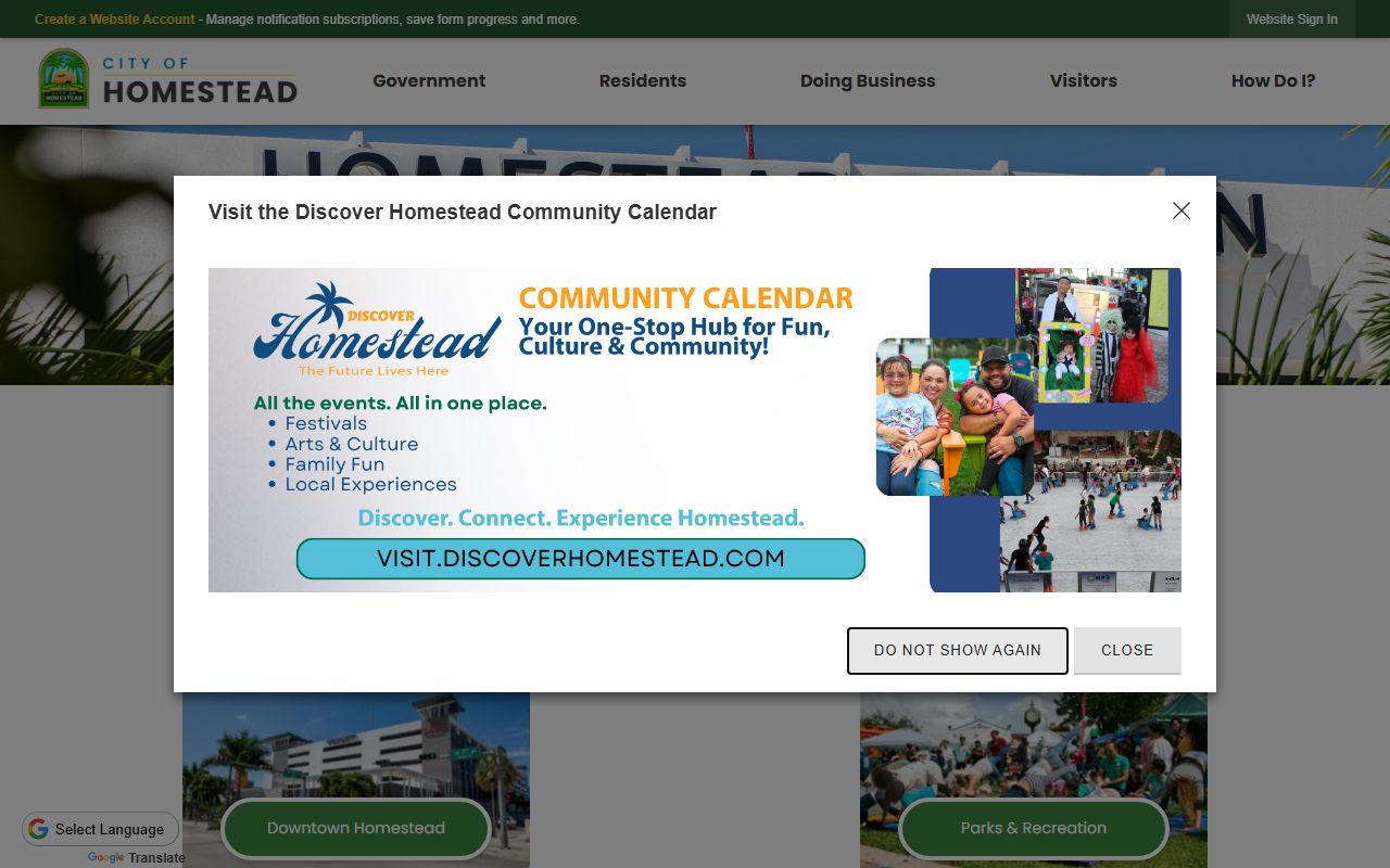 City of Homestead Florida official website