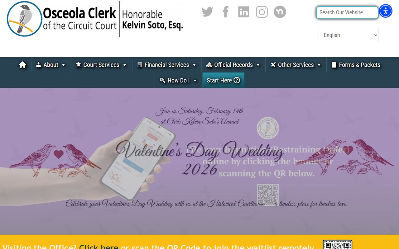 Osceola County Clerk of Courts website for Kissimmee probate records