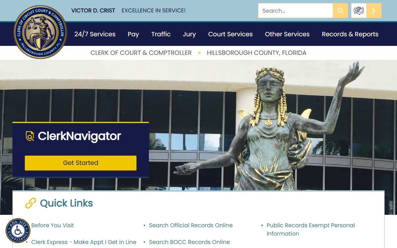 Hillsborough County Clerk of Courts online case search for Tampa probate records
