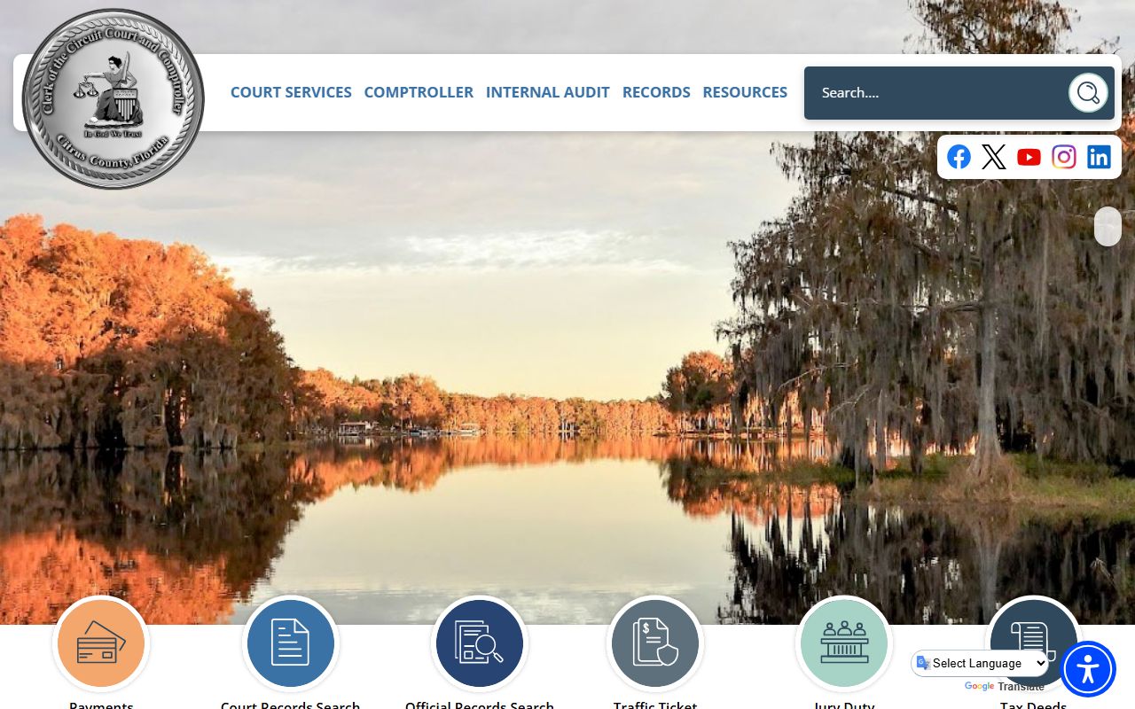Citrus County Clerk homepage for probate court records