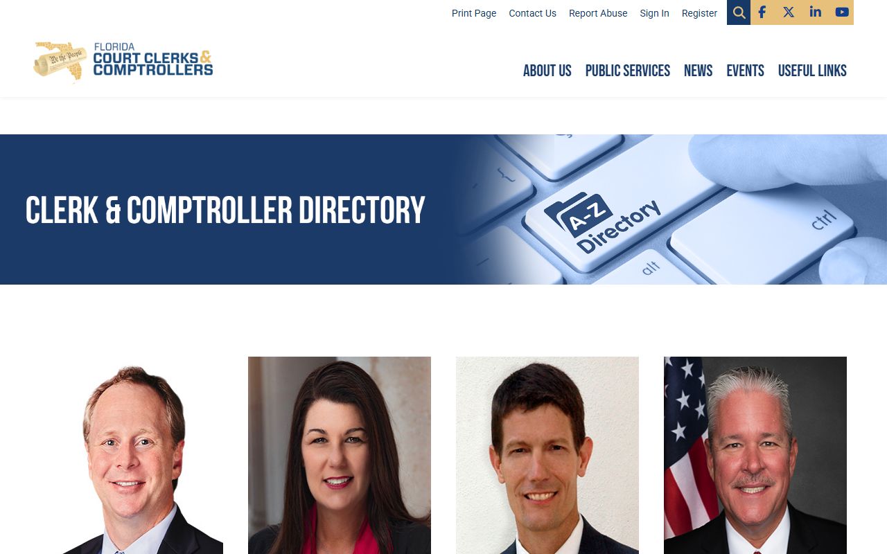 Florida statewide find-a-clerk directory for Gadsden County probate court records in Quincy