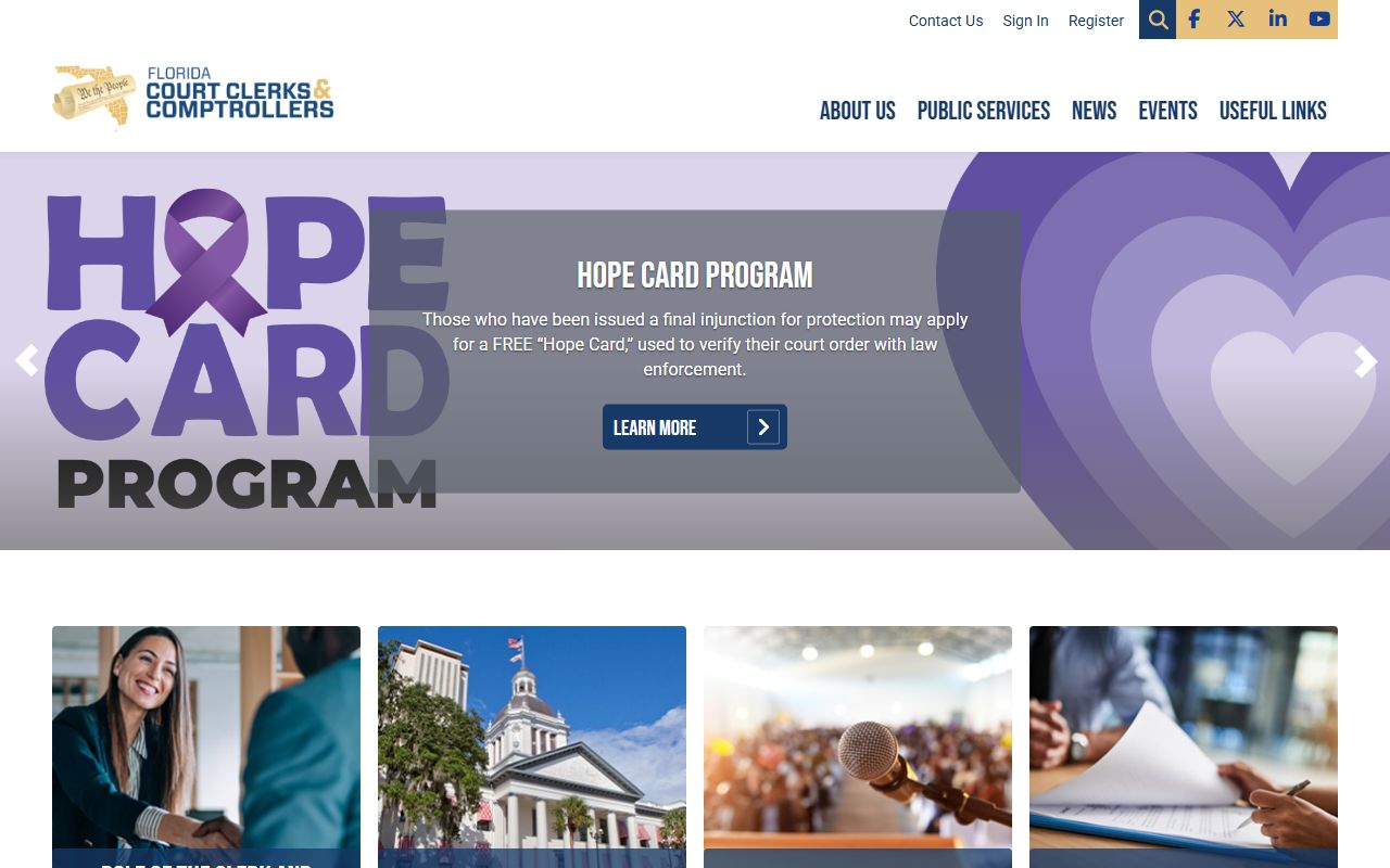 Florida Court Clerks and Comptrollers website for probate court records